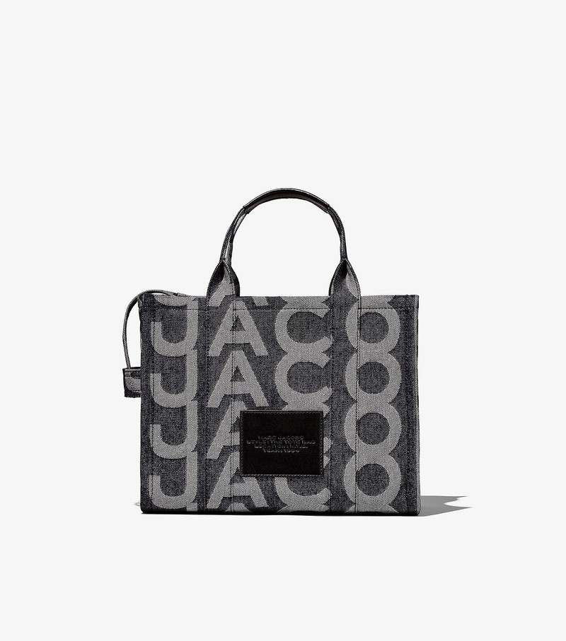 Torby Tote Damskie Marc Jacobs Monogram Denim Medium Szare | 85IWGQZHB