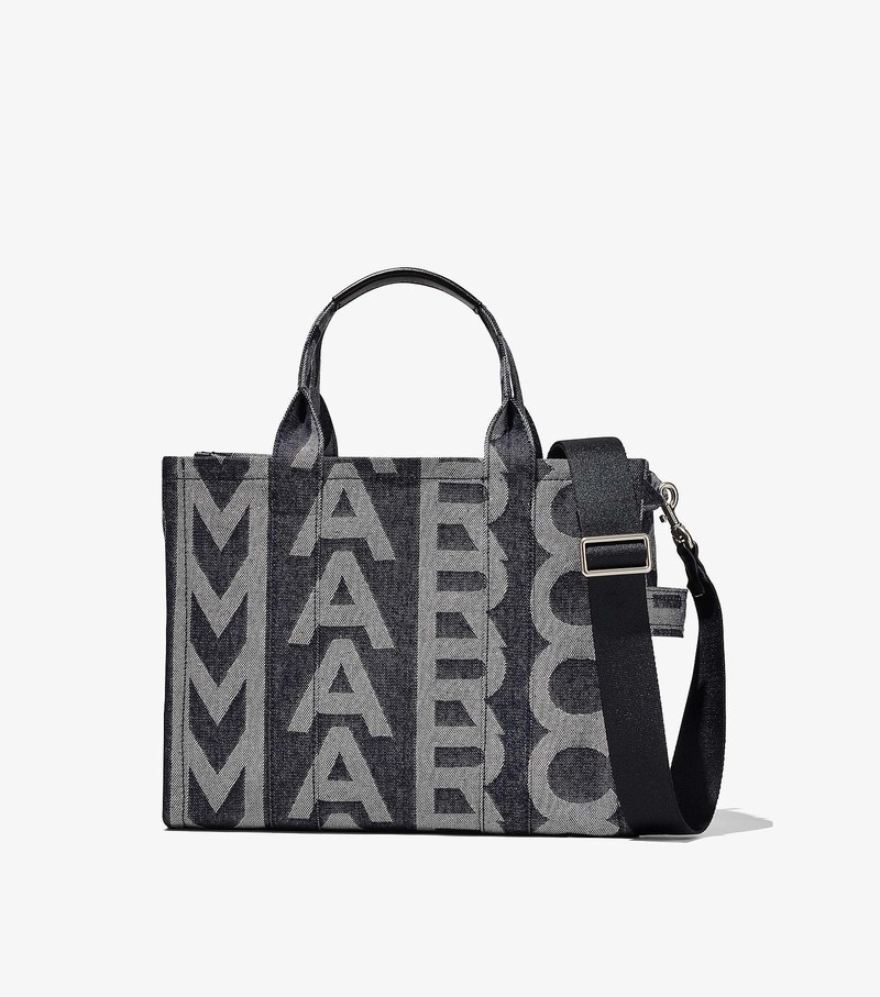 Torby Tote Damskie Marc Jacobs Monogram Denim Medium Szare | 85IWGQZHB