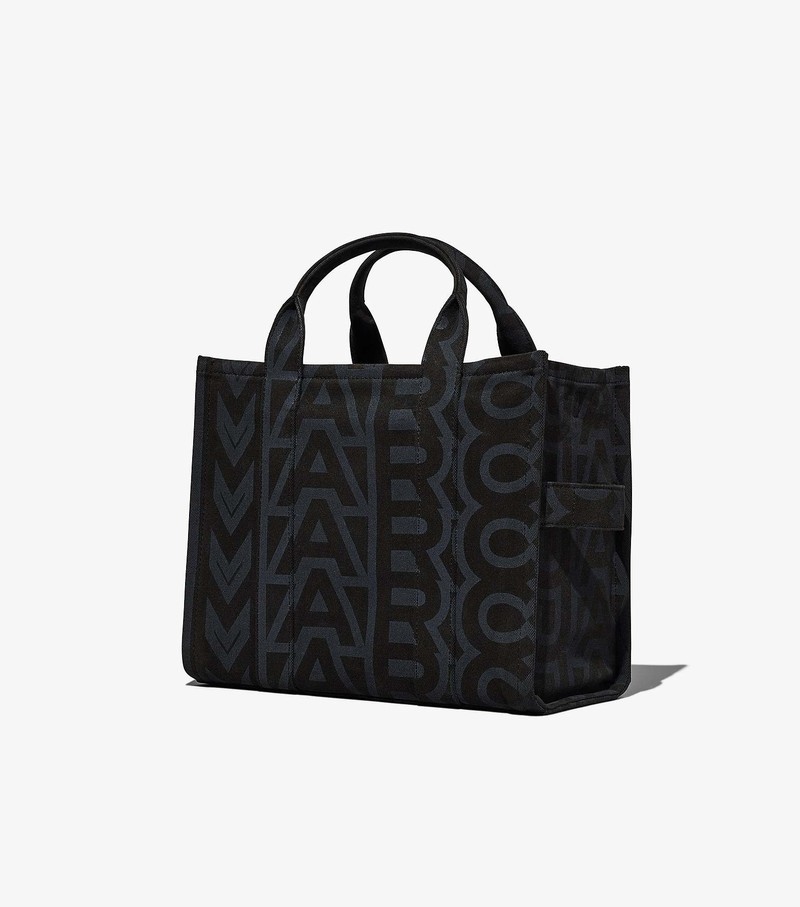 Torby Tote Damskie Marc Jacobs Outline Monogram Medium Czarne | 23GSDLCFZ