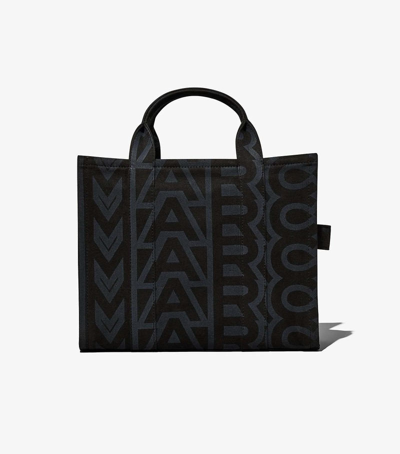 Torby Tote Damskie Marc Jacobs Outline Monogram Medium Czarne | 23GSDLCFZ