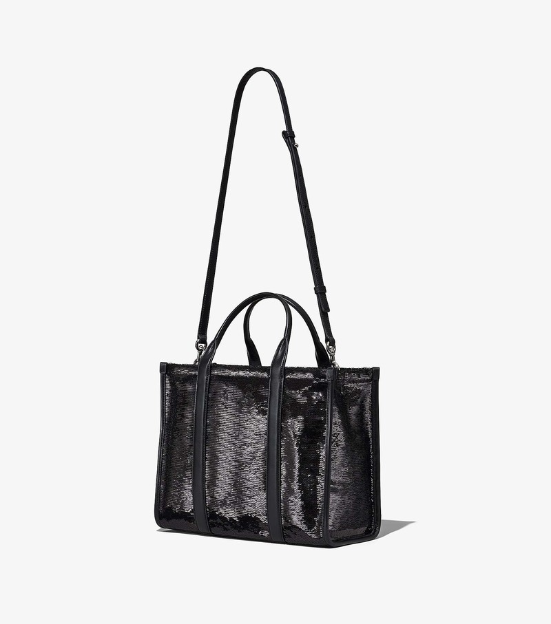 Torby Tote Damskie Marc Jacobs Sequin Medium Czarne | 98CUAYTXD