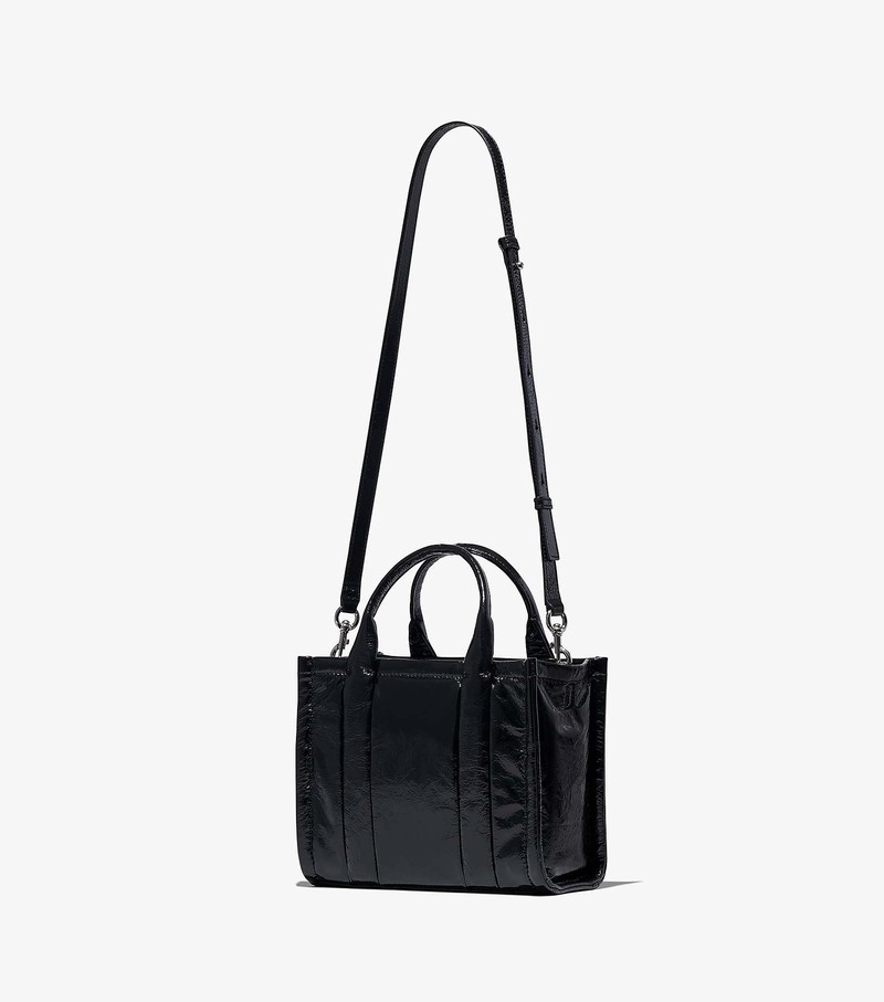 Torby Tote Damskie Marc Jacobs Shiny Crinkle Mini Czarne | 20HLWKBSQ