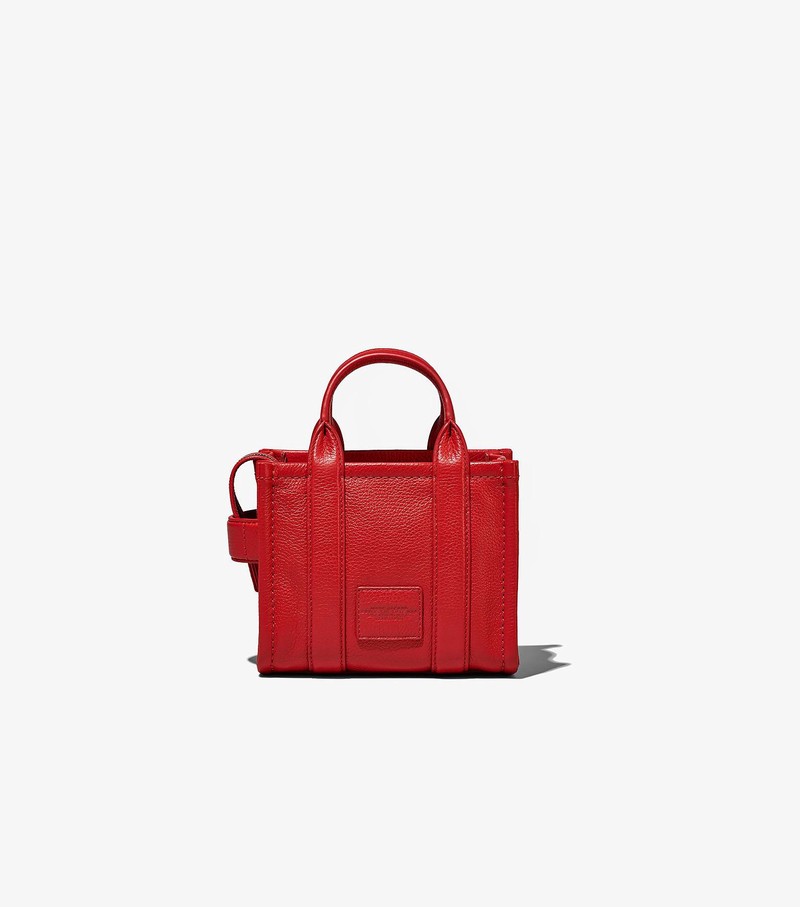 Torby Tote Damskie Marc Jacobs Skórzane Micro Czerwone | 01QPKGJAT