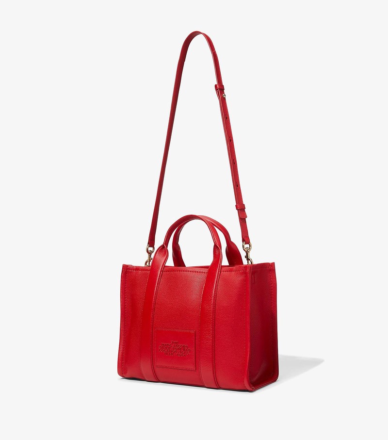 Torby Tote Damskie Marc Jacobs Skórzane Medium Czerwone | 02UFPTHLK