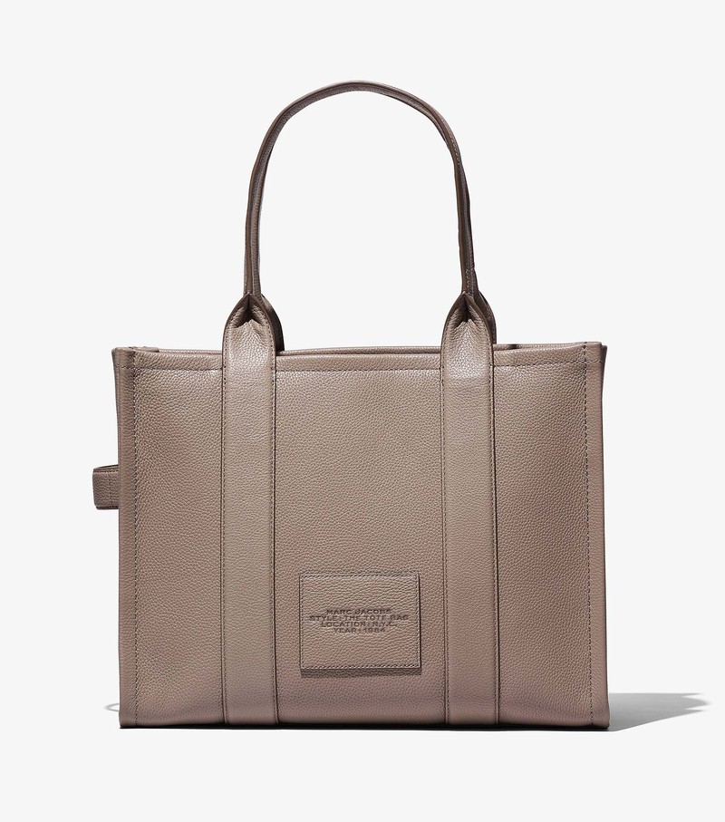 Torby Tote Damskie Marc Jacobs Skórzane Large Szare | 02UHCZNMV