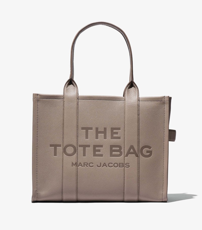 Torby Tote Damskie Marc Jacobs Skórzane Large Szare | 02UHCZNMV