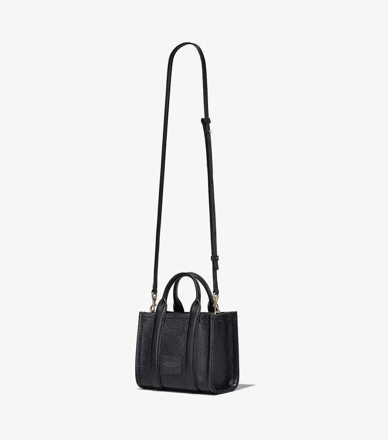 Torby Tote Damskie Marc Jacobs Skórzane Micro Czarne | 04BQDWSTX