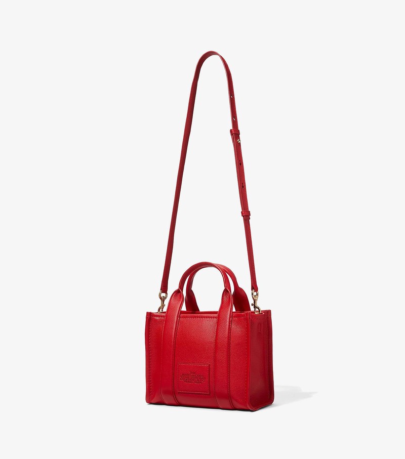 Torby Tote Damskie Marc Jacobs Skórzane Mini Czerwone | 05FHQBUXG