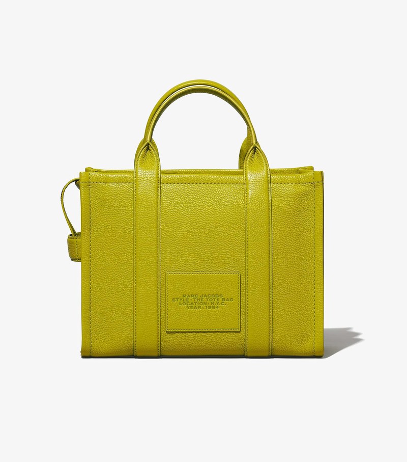 Torby Tote Damskie Marc Jacobs Skórzane Medium Zielone | 06JXUKOML