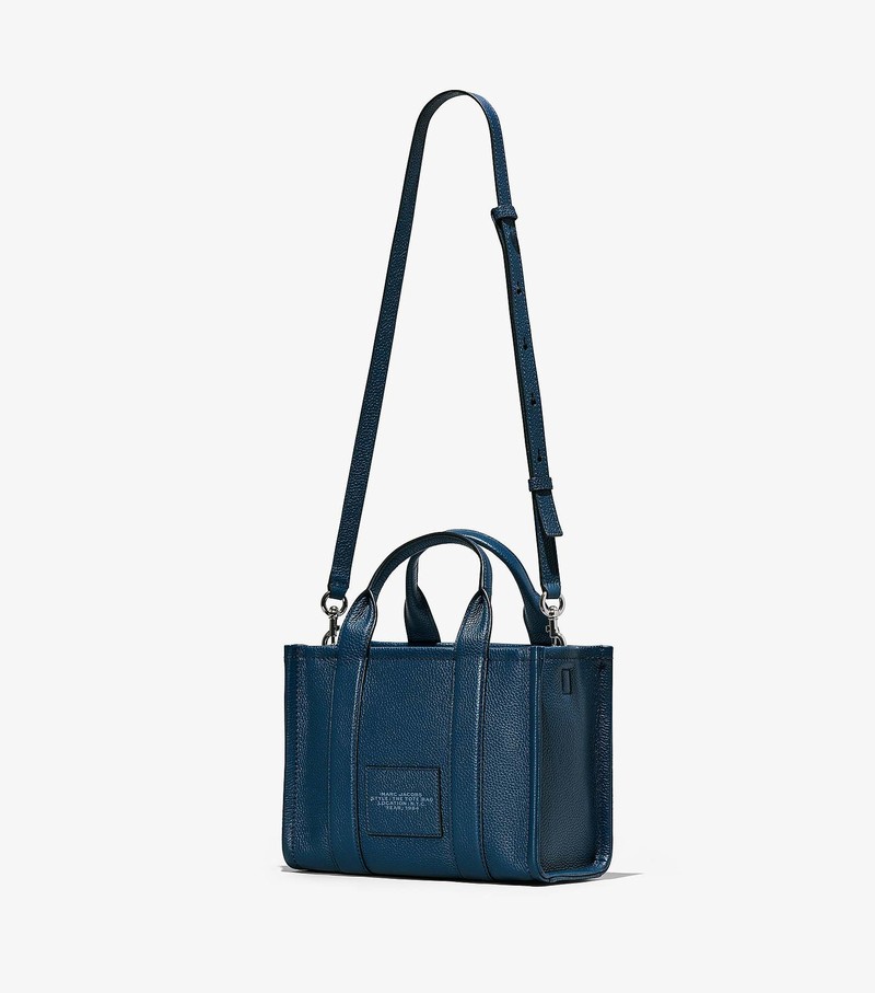 Torby Tote Damskie Marc Jacobs Skórzane Mini Granatowe | 13IFWCUVE