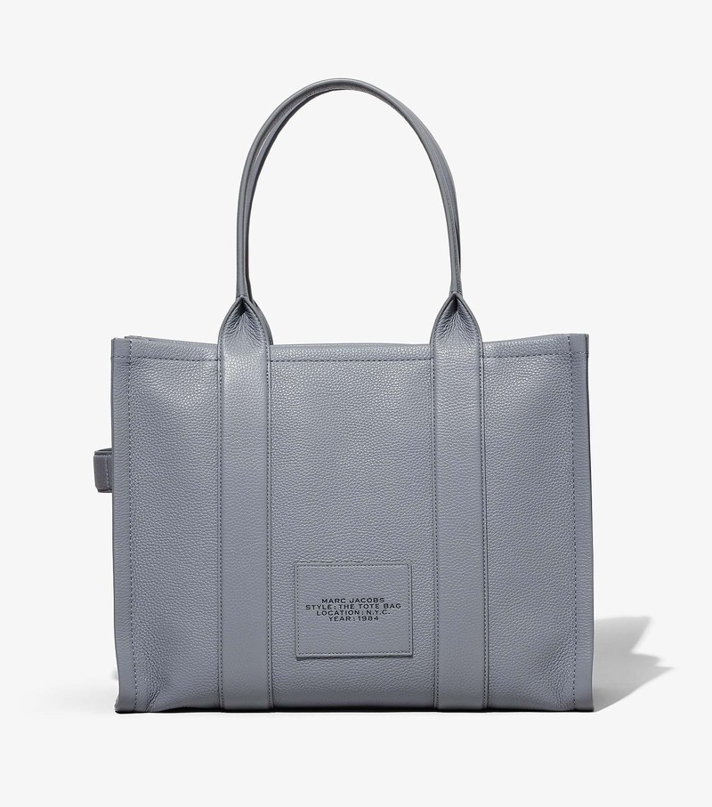 Torby Tote Damskie Marc Jacobs Skórzane Large Szare | 17VLYHUQZ