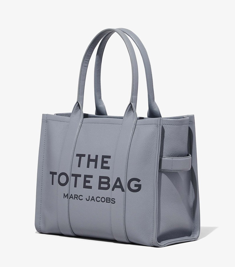 Torby Tote Damskie Marc Jacobs Skórzane Large Szare | 17VLYHUQZ