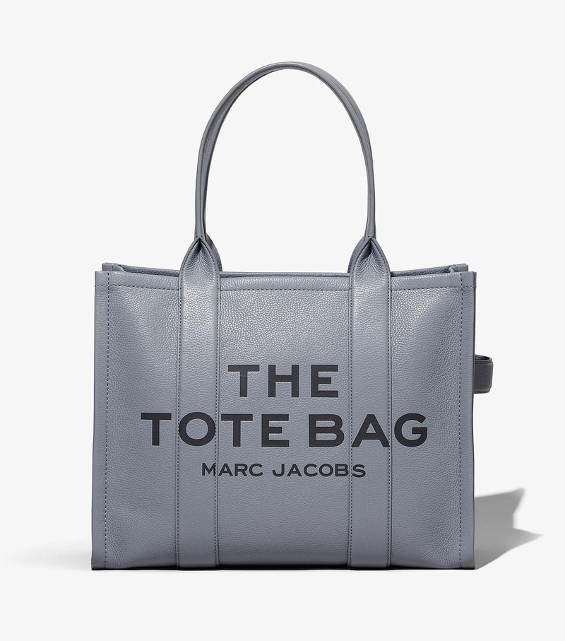 Torby Tote Damskie Marc Jacobs Skórzane Large Szare | 17VLYHUQZ