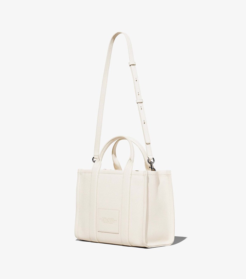 Torby Tote Damskie Marc Jacobs Skórzane Medium Białe | 29IADCBJU