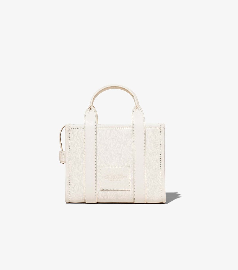 Torby Tote Damskie Marc Jacobs Skórzane Mini Białe | 71REFVILA