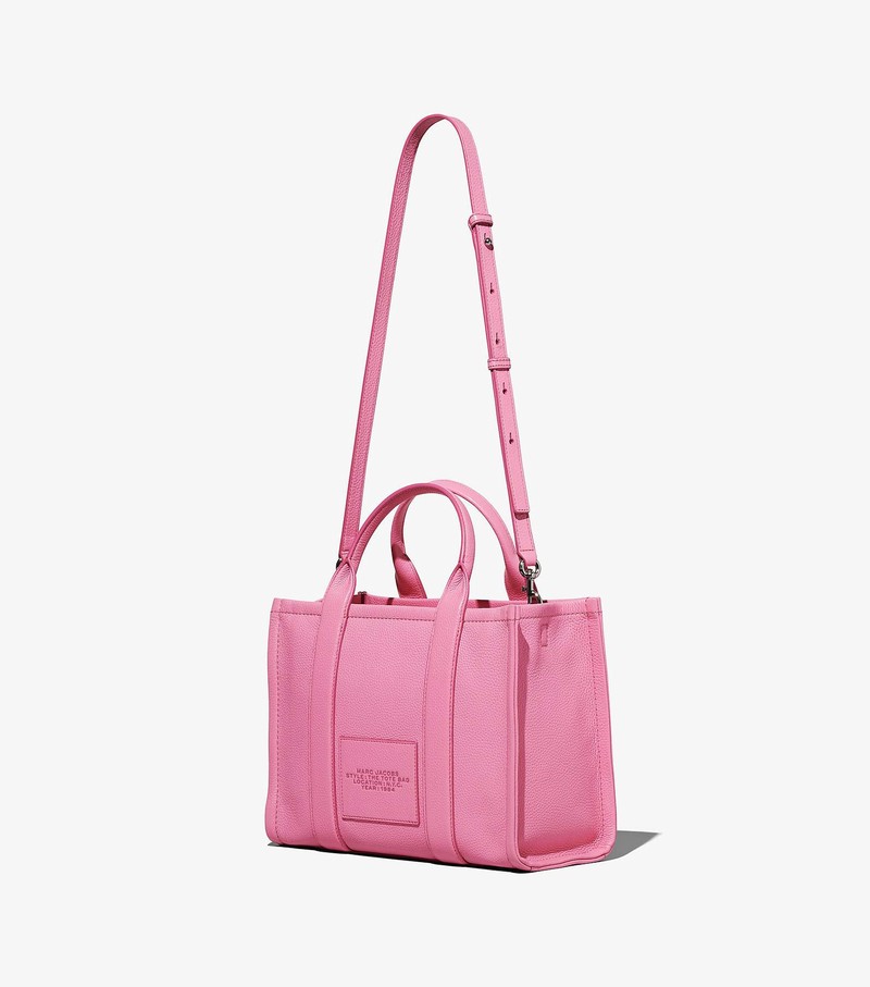 Torby Tote Damskie Marc Jacobs Skórzane Medium Różowe | 82JVLMCXA