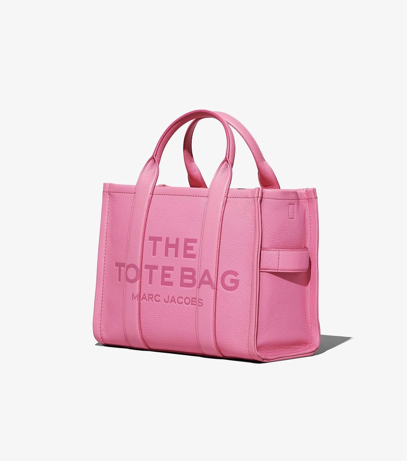 Torby Tote Damskie Marc Jacobs Skórzane Medium Różowe | 82JVLMCXA