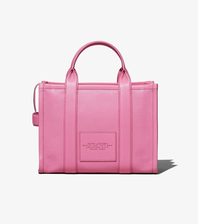 Torby Tote Damskie Marc Jacobs Skórzane Medium Różowe | 82JVLMCXA