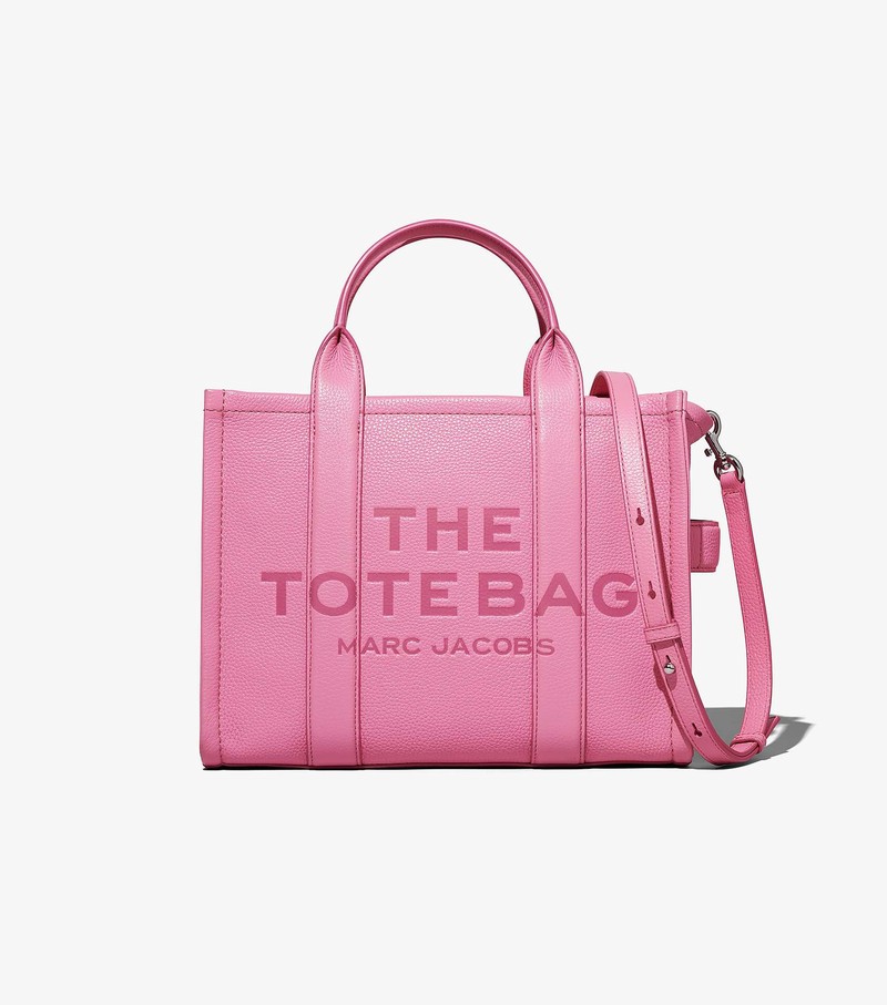 Torby Tote Damskie Marc Jacobs Skórzane Medium Różowe | 82JVLMCXA