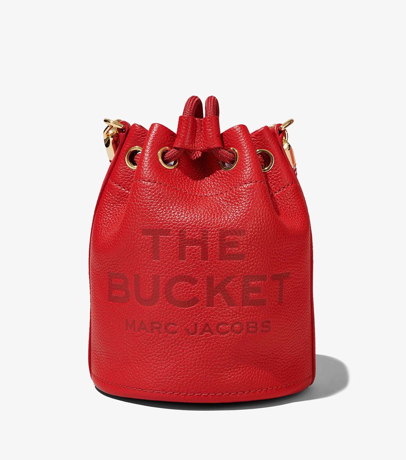 Torebka Bucket Bag Damskie Marc Jacobs Skórzane Micro Czerwone | 05DRQVMAP