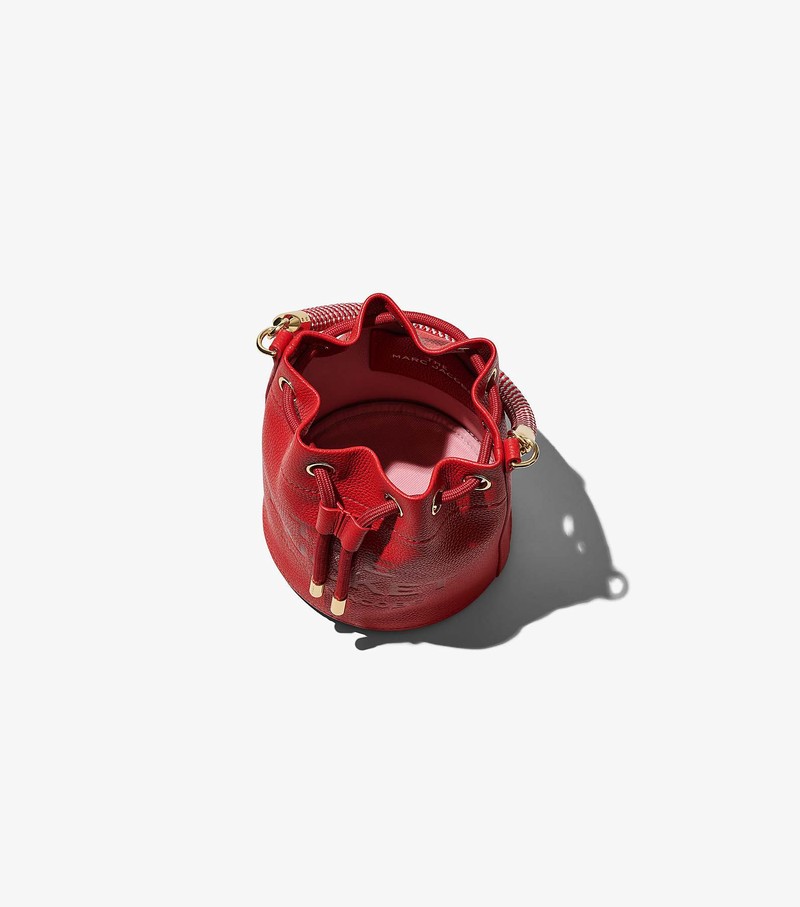 Torebka Bucket Bag Damskie Marc Jacobs Skórzane Micro Czerwone | 05DRQVMAP