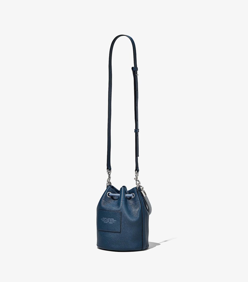 Torebka Bucket Bag Damskie Marc Jacobs Skórzane Granatowe | 42TZQERAG