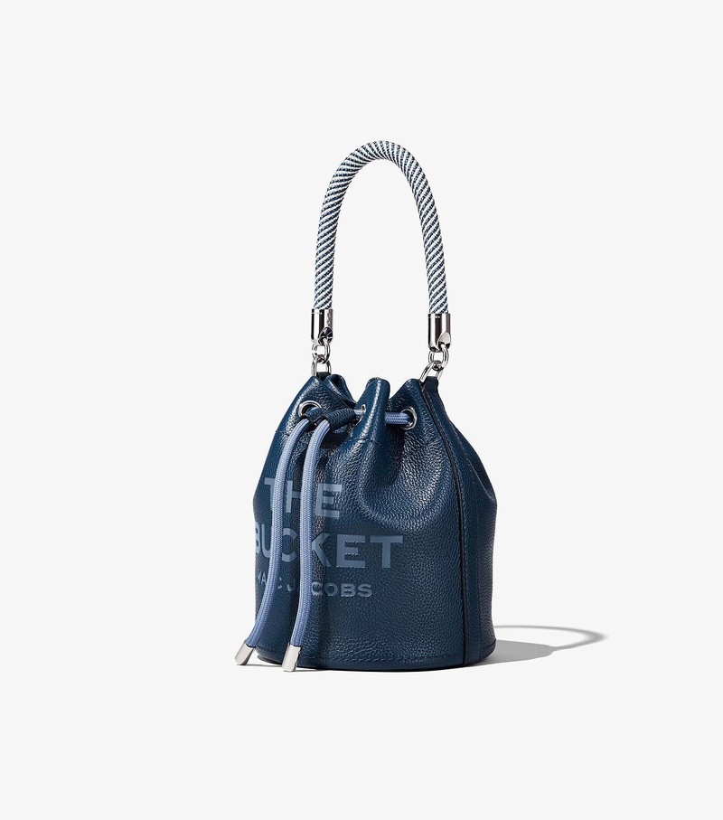 Torebka Bucket Bag Damskie Marc Jacobs Skórzane Granatowe | 42TZQERAG