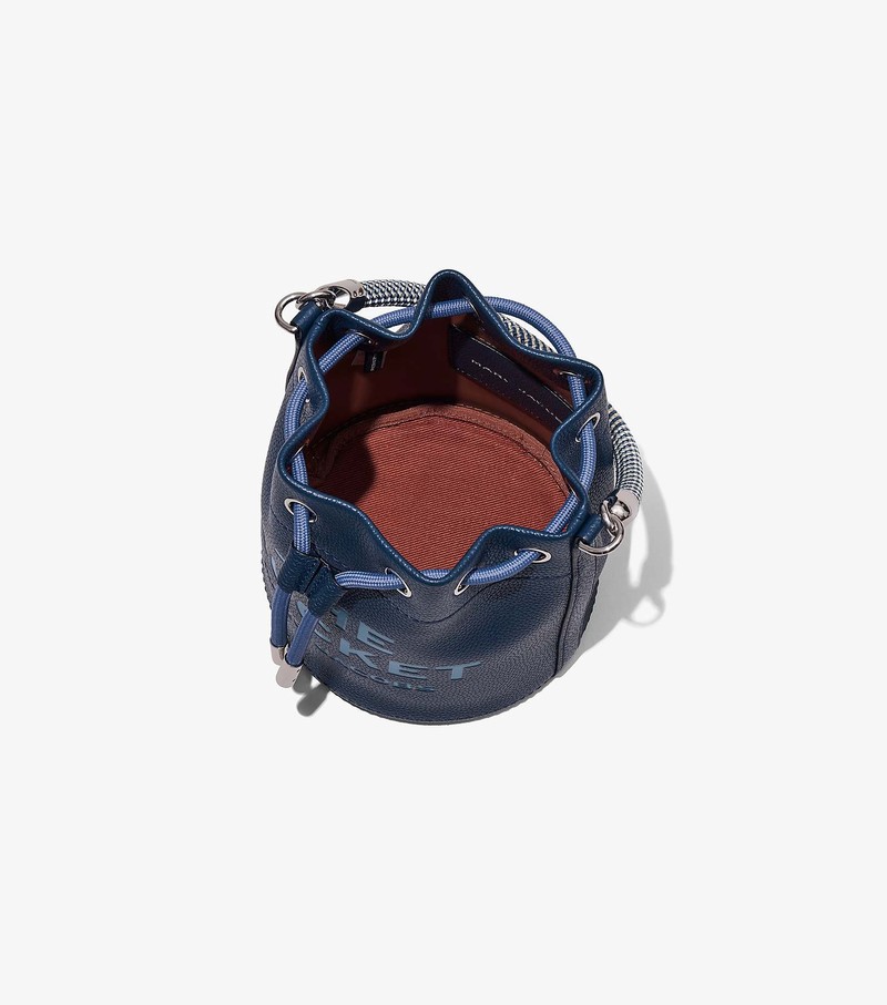 Torebka Bucket Bag Damskie Marc Jacobs Skórzane Granatowe | 42TZQERAG