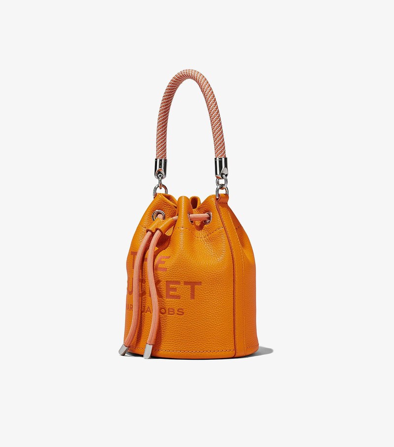 Torebka Bucket Bag Damskie Marc Jacobs Skórzane Pomarańczowe | 53AKYOTRB