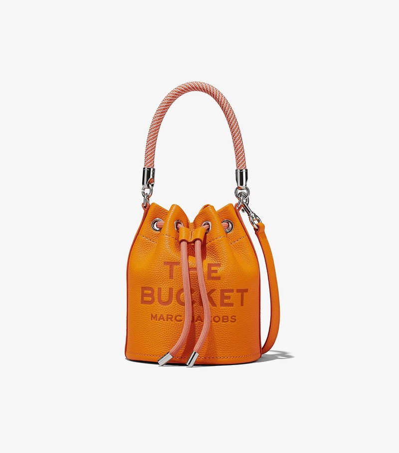 Torebka Bucket Bag Damskie Marc Jacobs Skórzane Pomarańczowe | 53AKYOTRB