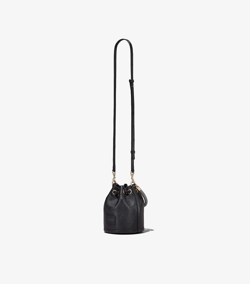 Torebka Bucket Bag Damskie Marc Jacobs Skórzane Micro Czarne | 70TJFLBZP