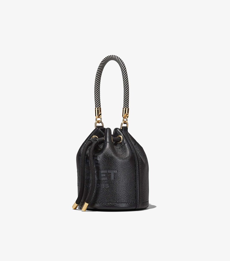 Torebka Bucket Bag Damskie Marc Jacobs Skórzane Micro Czarne | 70TJFLBZP