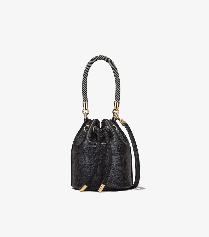 Torebka Bucket Bag Damskie Marc Jacobs Skórzane Micro Czarne | 70TJFLBZP