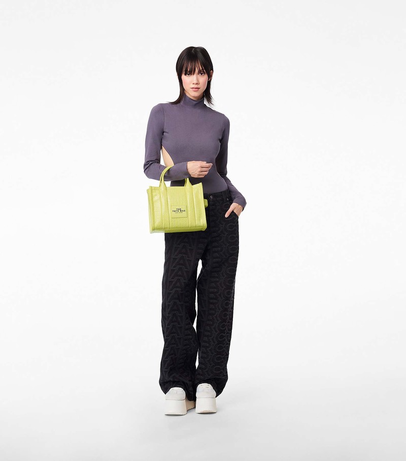 Torebki Małe Damskie Marc Jacobs Croc-Embossed Tote Żółte | 07XCKEZPB