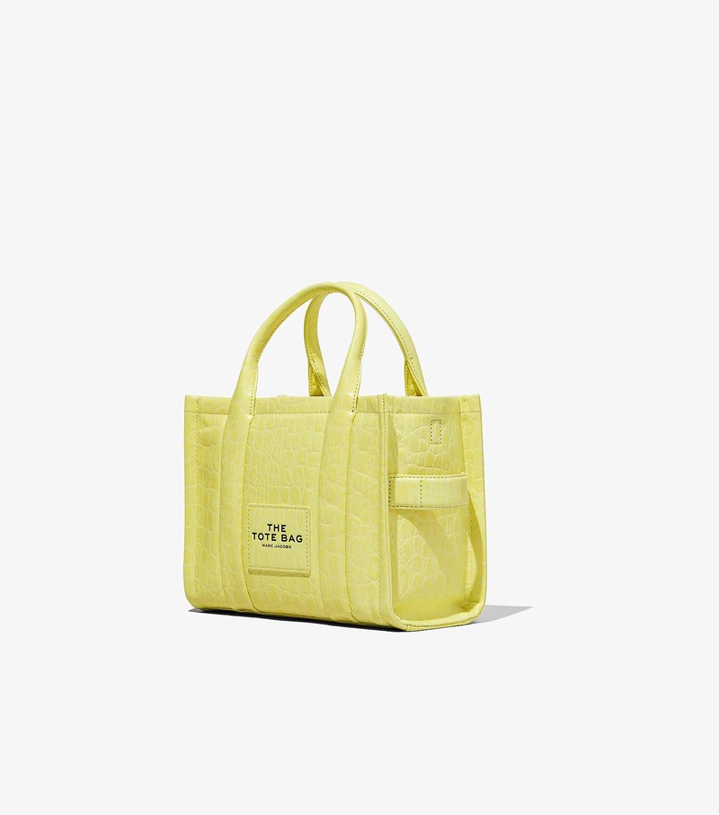 Torebki Małe Damskie Marc Jacobs Croc-Embossed Tote Żółte | 07XCKEZPB