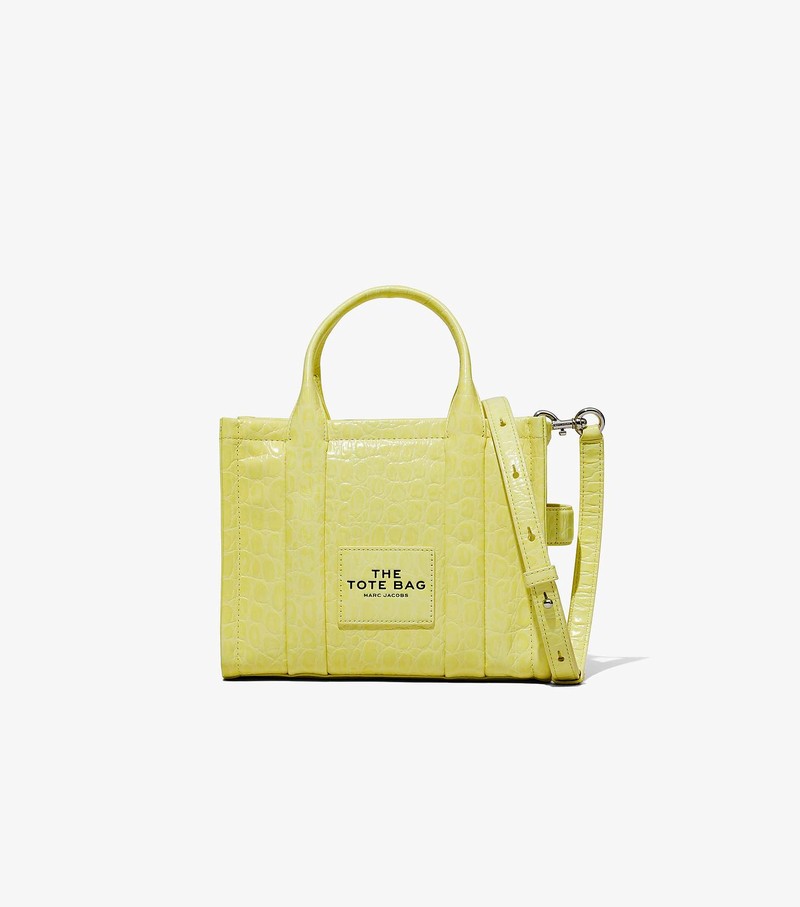 Torebki Małe Damskie Marc Jacobs Croc-Embossed Tote Żółte | 07XCKEZPB