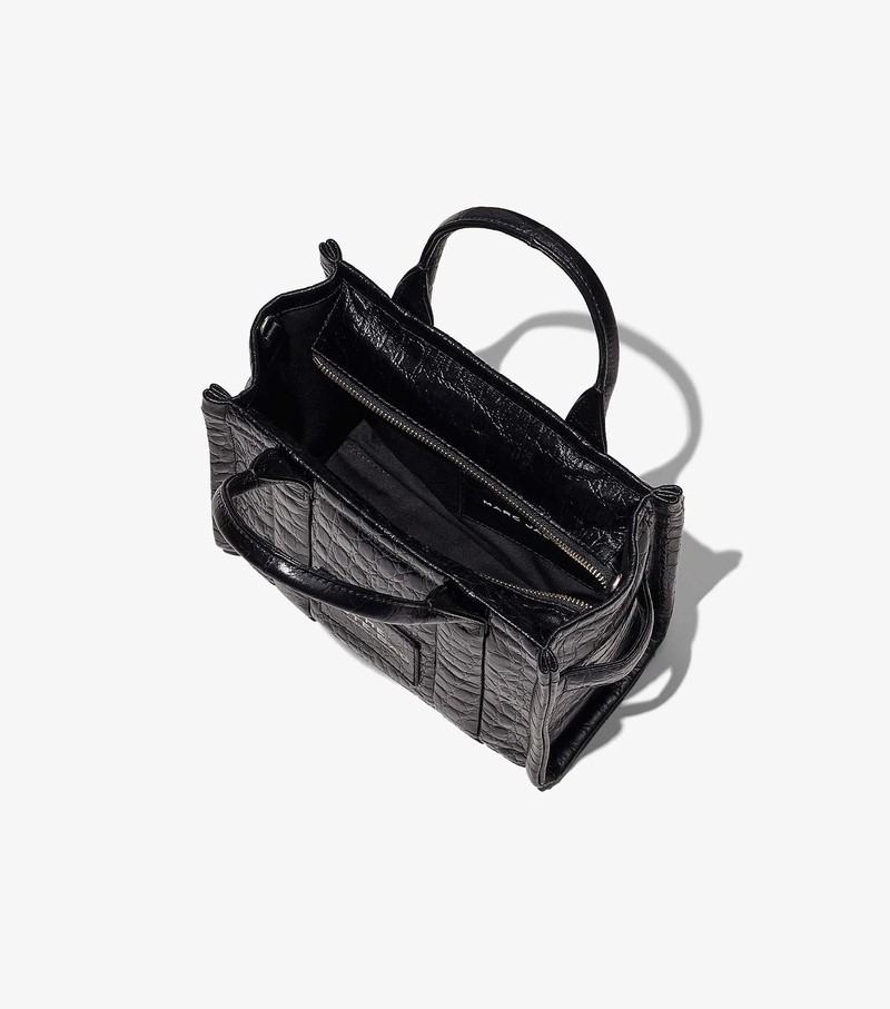 Torebki Małe Damskie Marc Jacobs Croc-Embossed Tote Czarne | 08BDXTCUP