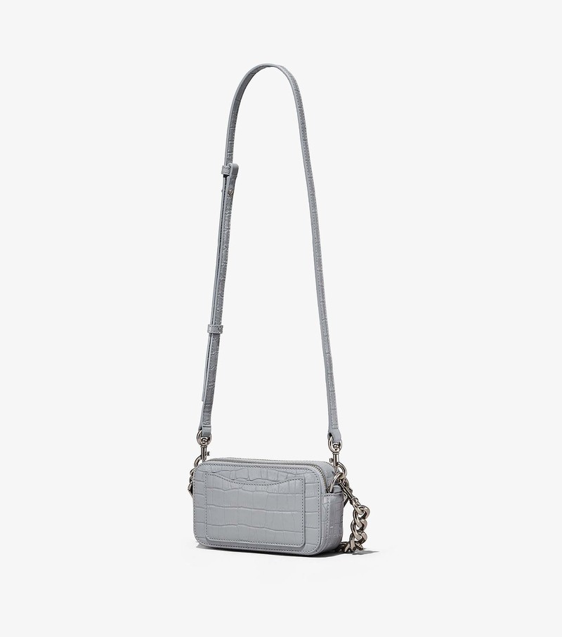 Torebki Małe Damskie Marc Jacobs Croc-Embossed Snapshot Szare | 53ERXZTWD