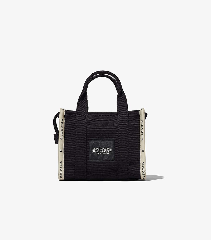 Torebki Małe Damskie Marc Jacobs Jacquard Tote Czarne Białe | 15QGCZPNK