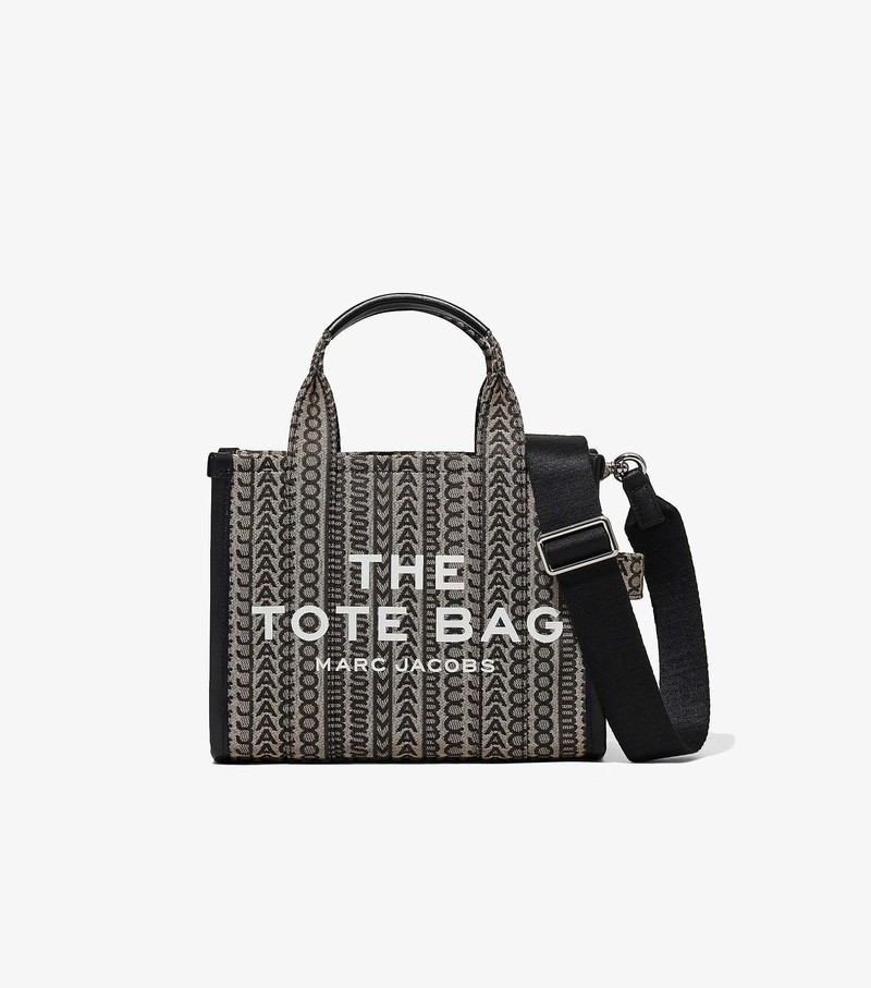 Torebki Małe Damskie Marc Jacobs Monogram Tote Czarne Białe | 24WZXQTYC