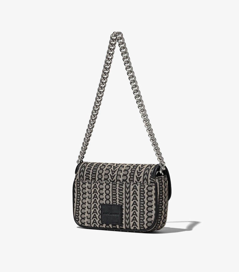 Torebki Małe Damskie Marc Jacobs Monogram J Marc Czarne Białe | 61ECGTOIN