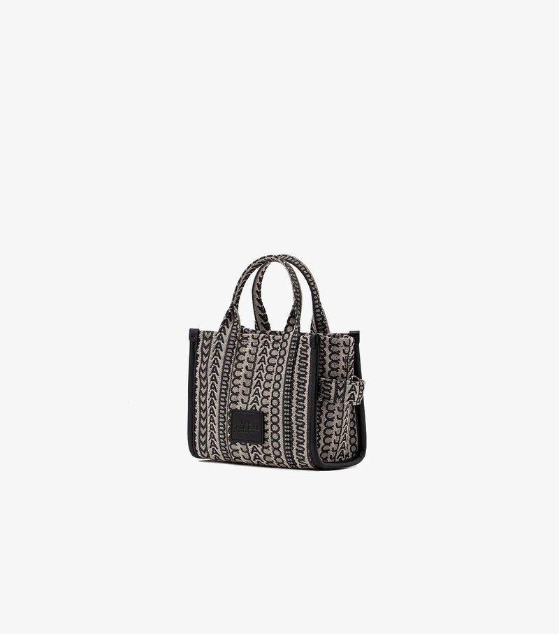 Torebki Małe Damskie Marc Jacobs Monogram Micro Tote Czarne Białe | 75RSYKWJU