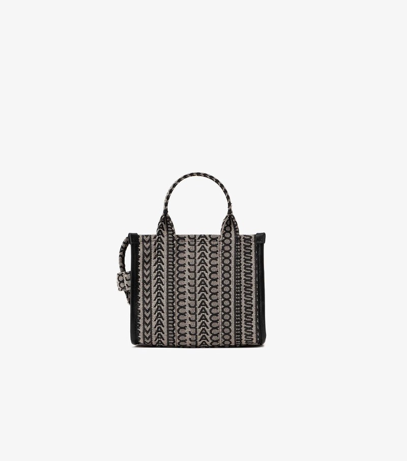 Torebki Małe Damskie Marc Jacobs Monogram Micro Tote Czarne Białe | 75RSYKWJU