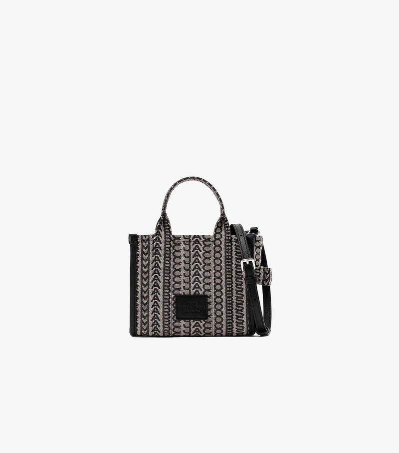 Torebki Małe Damskie Marc Jacobs Monogram Micro Tote Czarne Białe | 75RSYKWJU