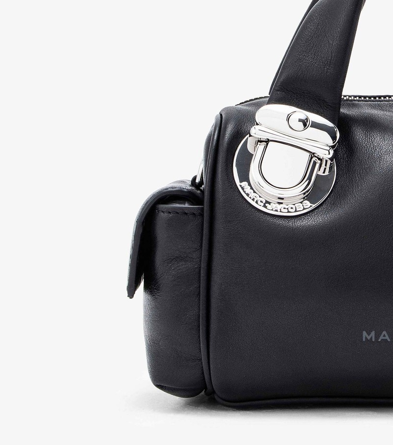 Torebki Małe Damskie Marc Jacobs Pushlock Czarne | 05NMEYPCX