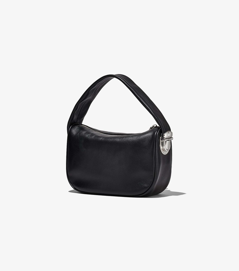 Torebki Małe Damskie Marc Jacobs Pushlock Hobo Czarne | 42IBWJZNY