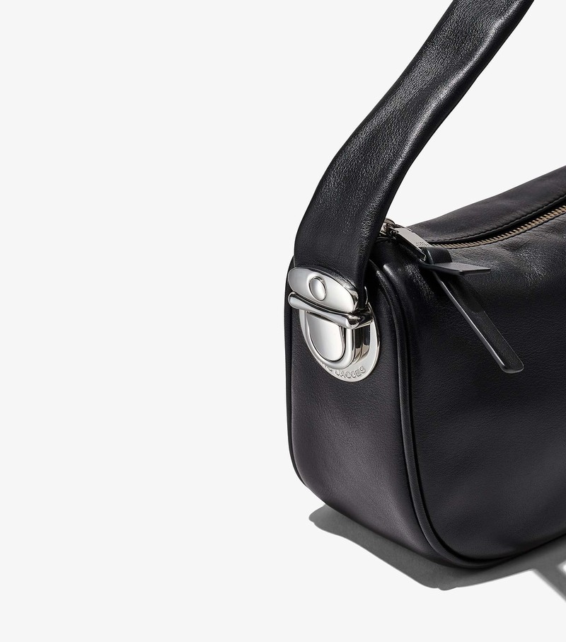 Torebki Małe Damskie Marc Jacobs Pushlock Hobo Czarne | 42IBWJZNY