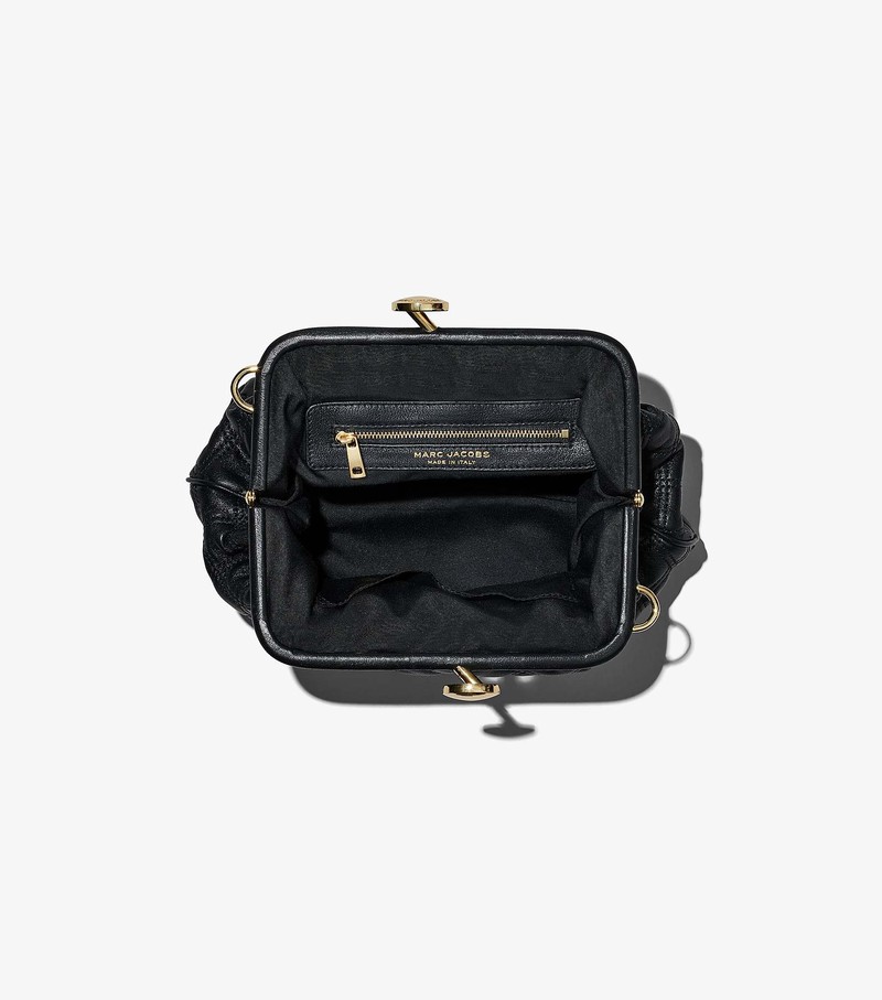 Torebki Małe Damskie Marc Jacobs Re-Edition Pikowana Skórzane Little Stam Czarne | 36DTLJACH