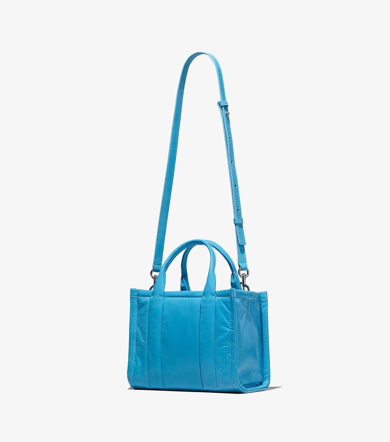 Torebki Małe Damskie Marc Jacobs Shiny Crinkle Tote Niebieskie | 02YJEOSBI