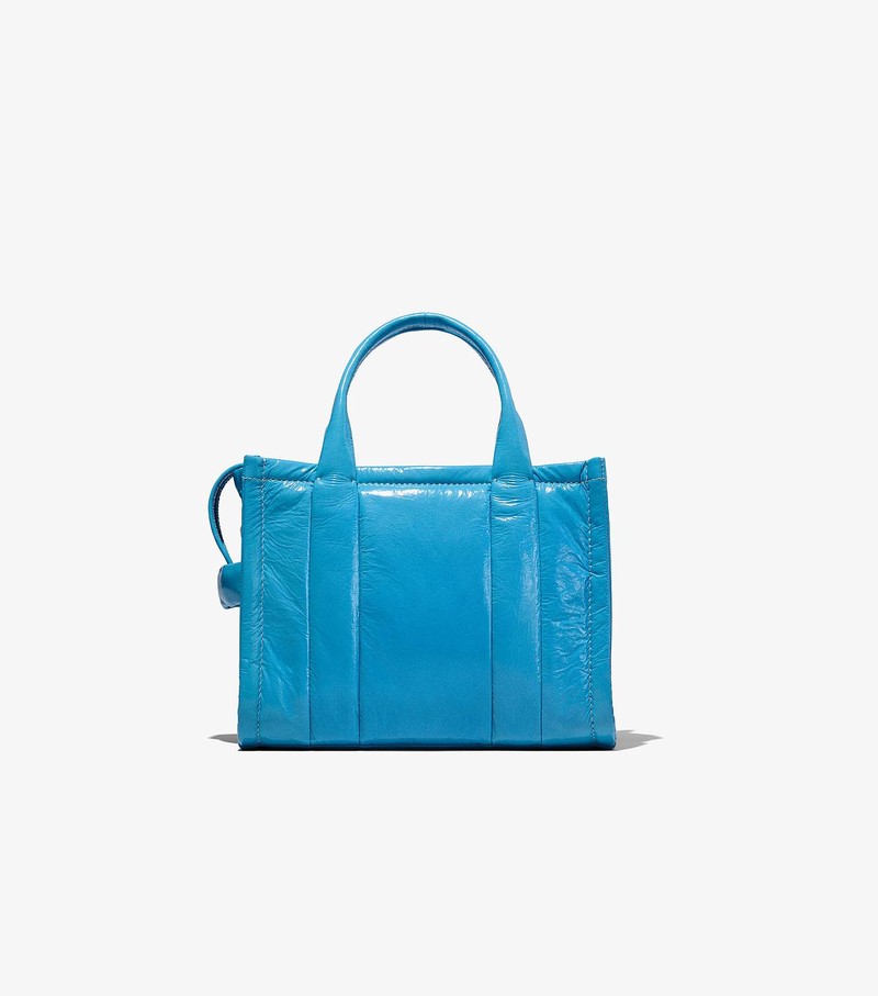 Torebki Małe Damskie Marc Jacobs Shiny Crinkle Tote Niebieskie | 02YJEOSBI